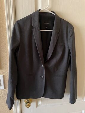 Banana Republic Women's Dark Gray Two-Button Tailored Blazer